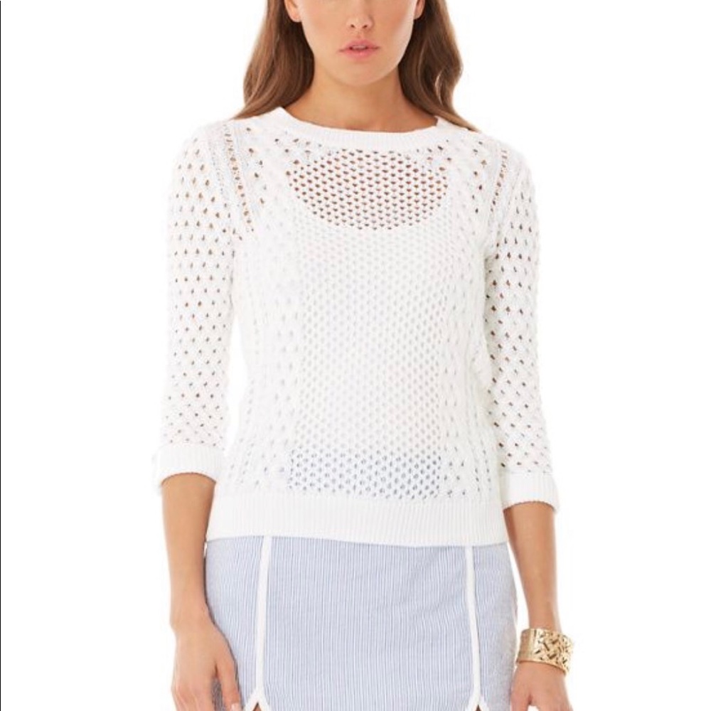 EUC Lilly Pulitzer Castine Sweater in Resort White